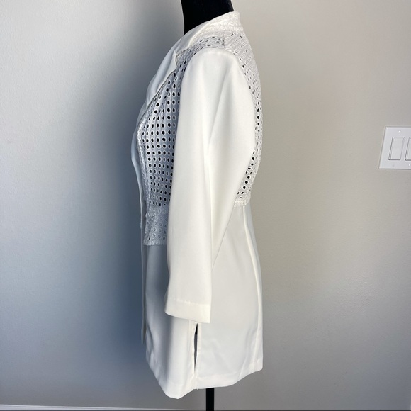 Chico’s Women’s Jacket Eyelet Antique White 3/4 Sleeve Size 0 / 4-6 - Picture 5 of 12